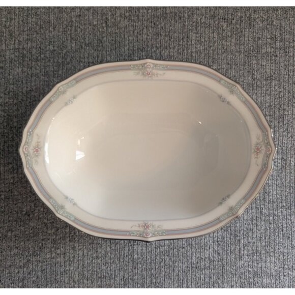 Noritake "Rothschild" Ivory China 10x7 Serving/Vegetable Dish, Platinum Trim EUC - Picture 3 of 5
